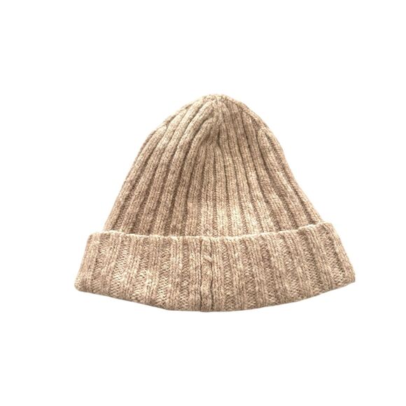 JANESSA LEONE Wool Alpaca Ribbed Knit Beanie Oatmeal ONE SIZE main image 4